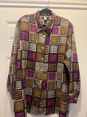 Notations Woman Brown Multicolor Patterned Blouse